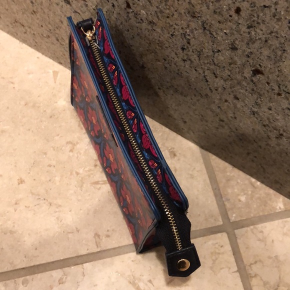 New Liberty London colorful floral square mini clutch wristlet toiletry bag - Picture 4 of 8